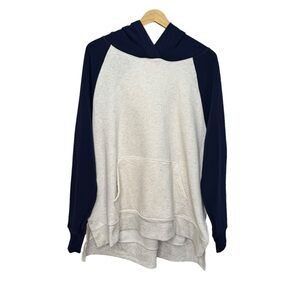 Old Navy Cream & Blue Hooded Sweater Size XL NWT